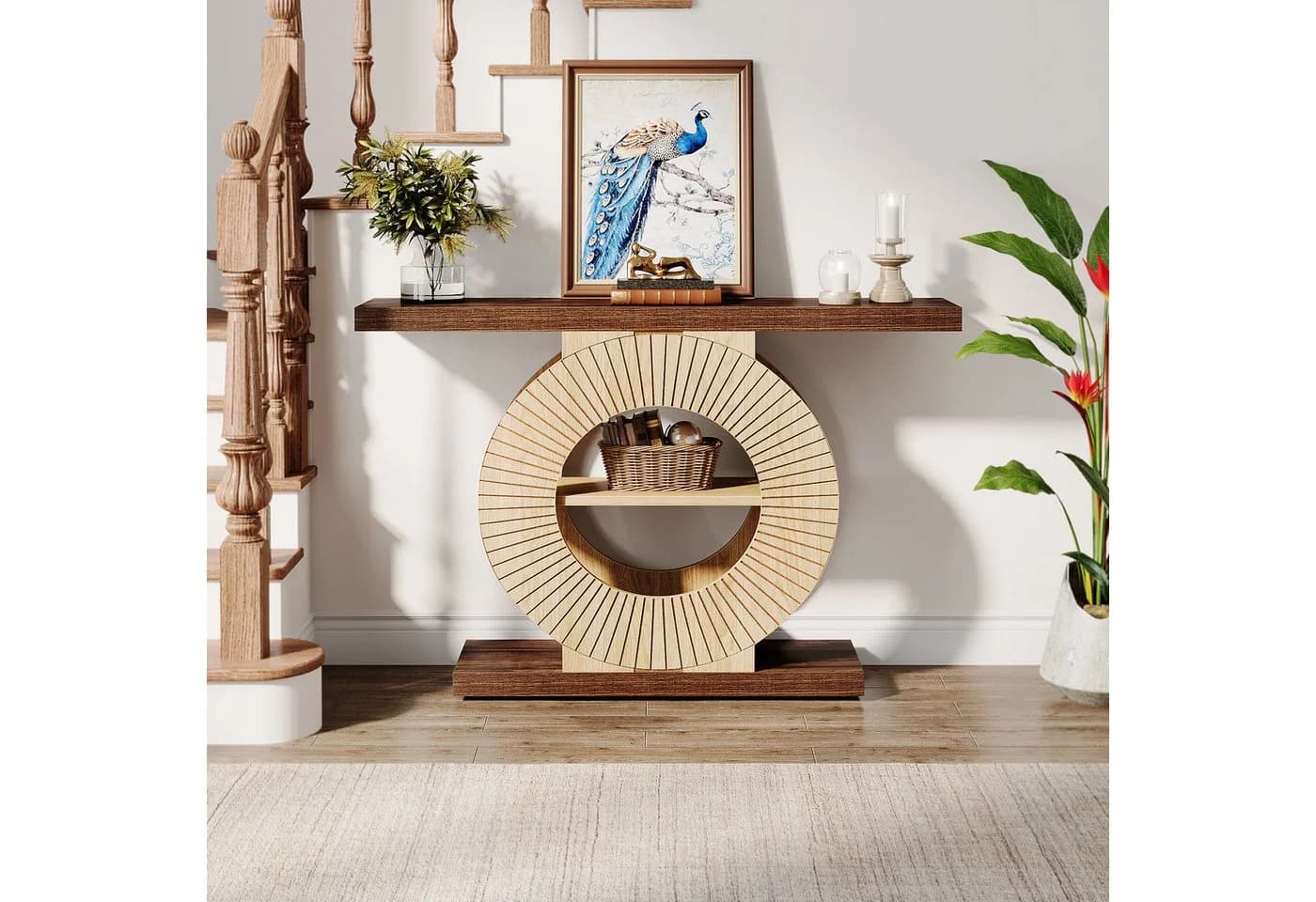 Tribesigns Konsolentisch Flurtisch mit Lagerung 100 cm Holz - Bild 3