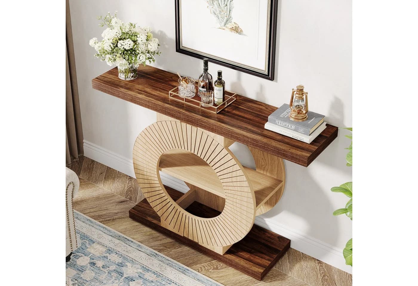 Tribesigns Konsolentisch Flurtisch mit Lagerung 100 cm Holz - Bild 5
