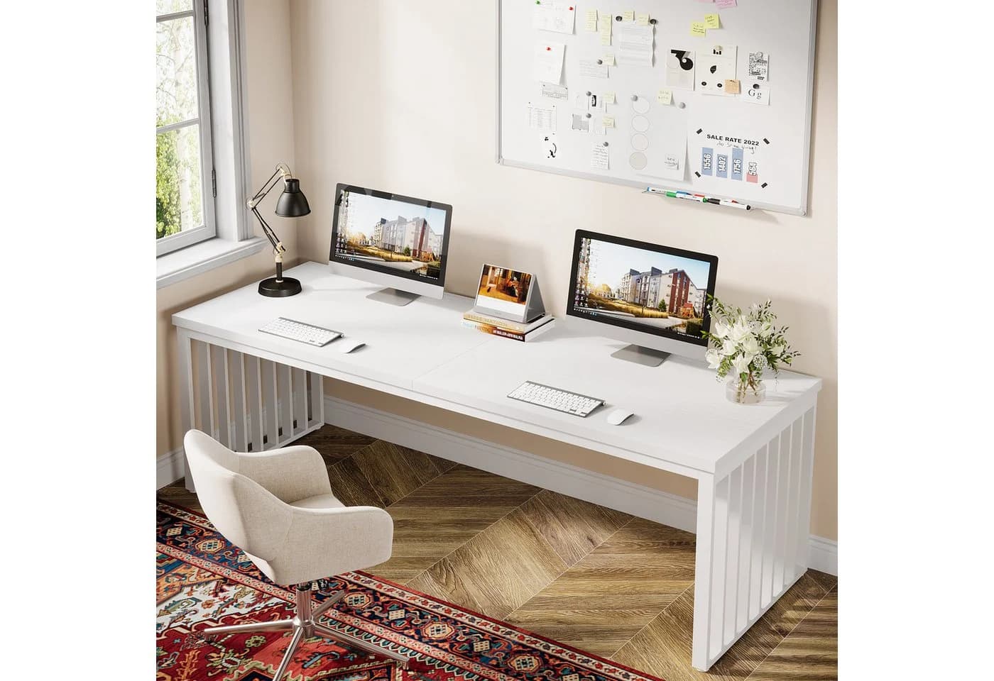 Tribesigns Schreibtisch 180 cm Computertisch Tisch Bürotisch mit Metallgestell - Bild 5