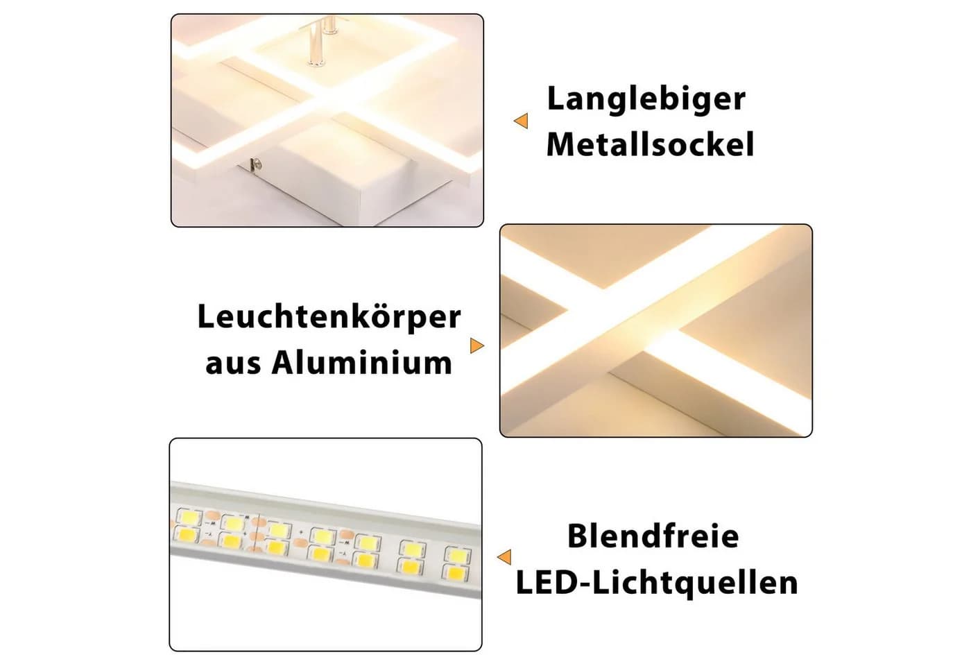 ZMH LED Deckenleuchte Modern Weiß 36W mit Fernbedienung