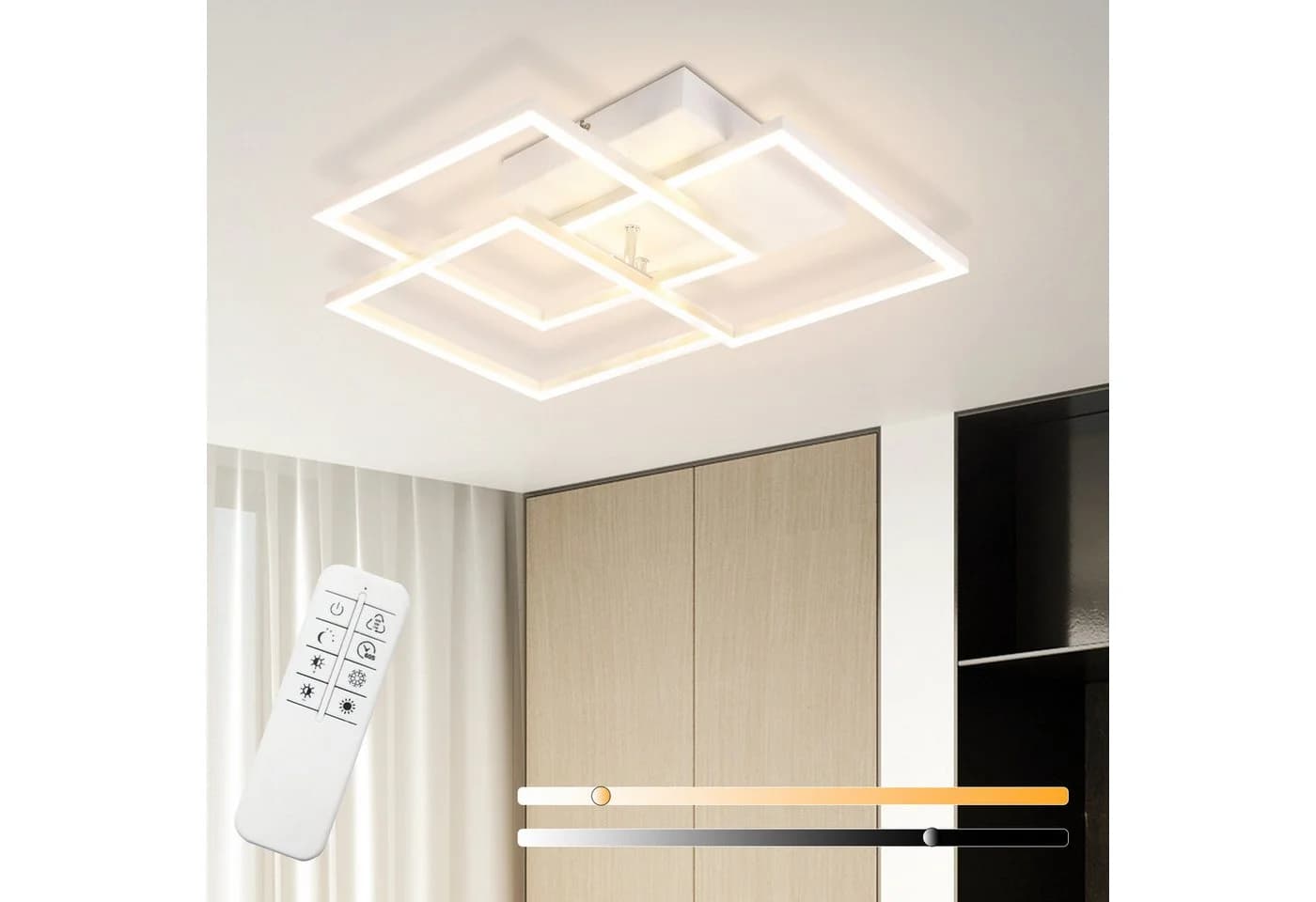 ZMH LED Deckenleuchte Modern Weiß 36W mit Fernbedienung - Bild 2