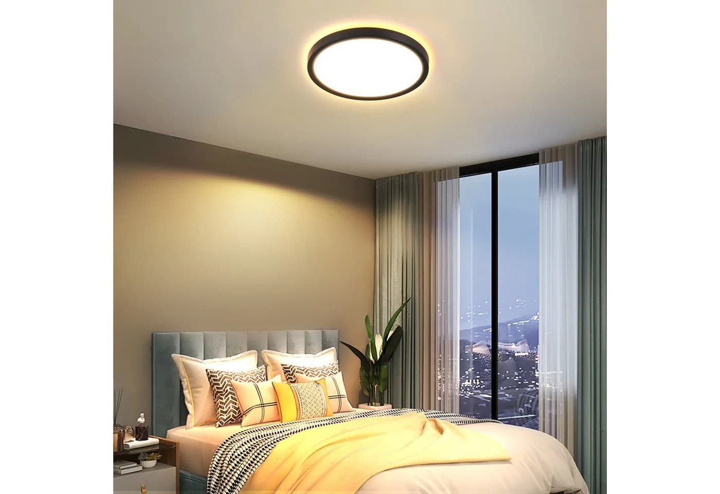 ZMH LED Deckenleuchte 22cm 18W Dimmbar Küchenlampe Schlafzimmer Flur