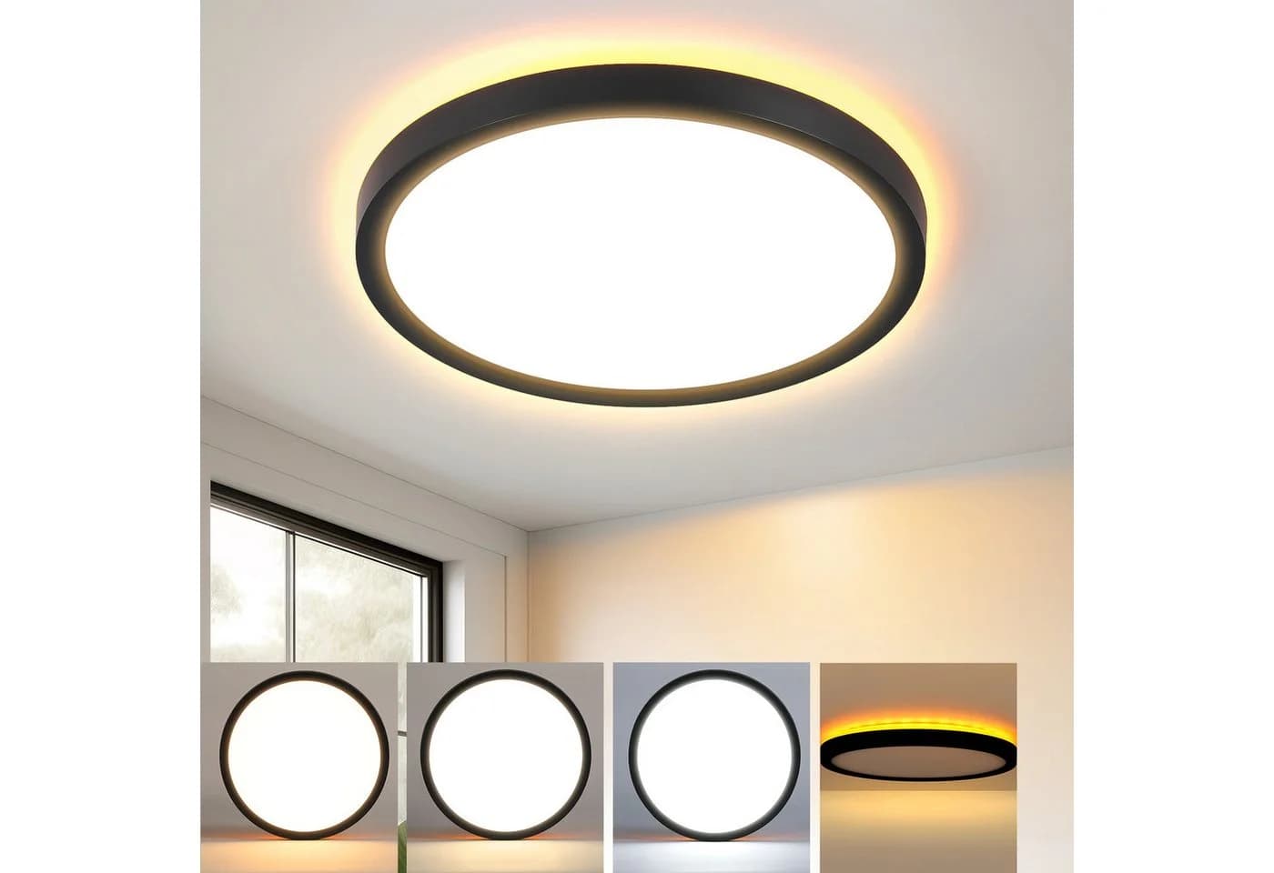 ZMH LED Deckenleuchte 22cm 18W Dimmbar Küchenlampe Schlafzimmer Flur - Bild 2