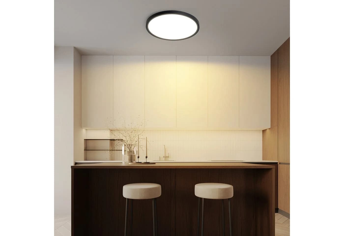 ZMH LED Deckenleuchte Dimmbar Schwarz/Weiß 15W - Bild 5