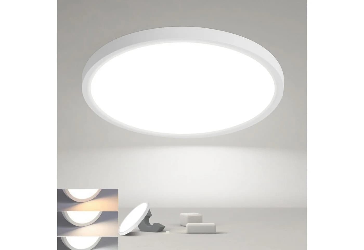 ZMH LED Deckenleuchte 18cm Dimmbar Schwarz/Weiß - Bild 2