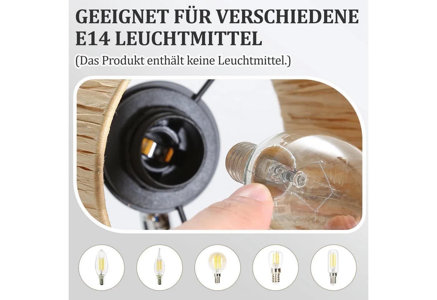 ZMH Deckenstrahler Schwarz E14 Retro Papier - Bild 5