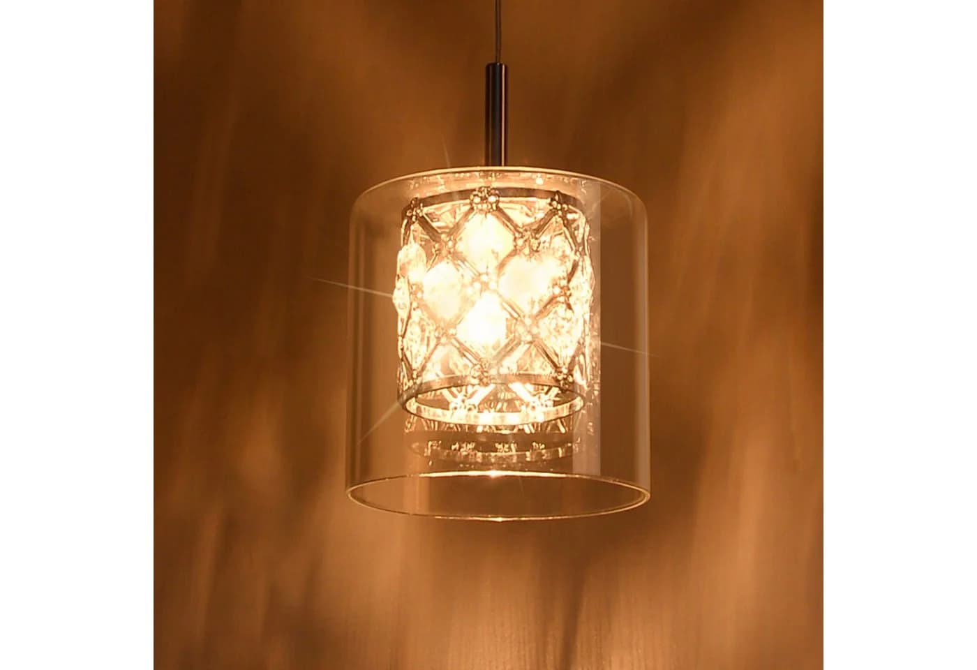 ZMH Pendelleuchte Esszimmer 1 Flammig Nachttisch G9 Kristall Glas Hängelampe Treppenhaus - Bild 5