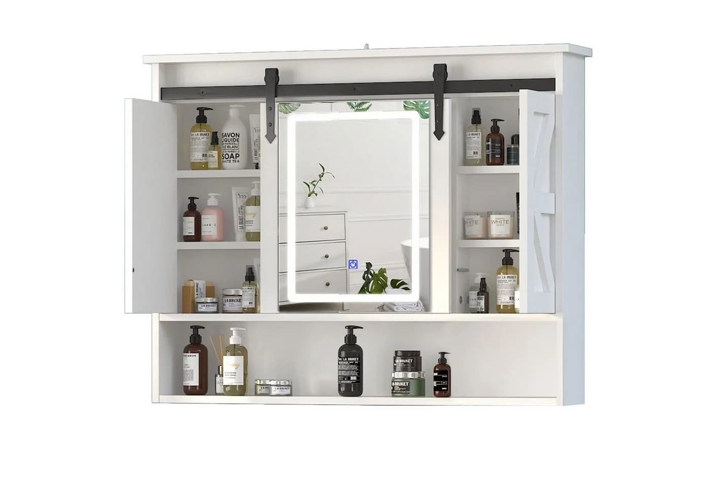 Radelldar Spiegelschrank mit Beleuchtung Medizinschrank mit Schiebetüren - Bild 2