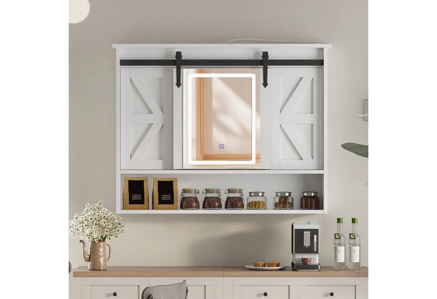 Radelldar Spiegelschrank mit Beleuchtung Medizinschrank mit Schiebetüren - Bild 3