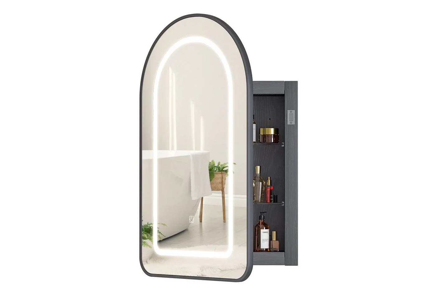 radelldar Spiegelschrank Badschwarz mit LED-Beleuchtung - Bild 2