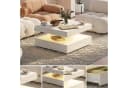 radelldar Couchtisch mit 2 Schubladen, LED & Fernsteuerung matt 78x78x40cm Bild 5