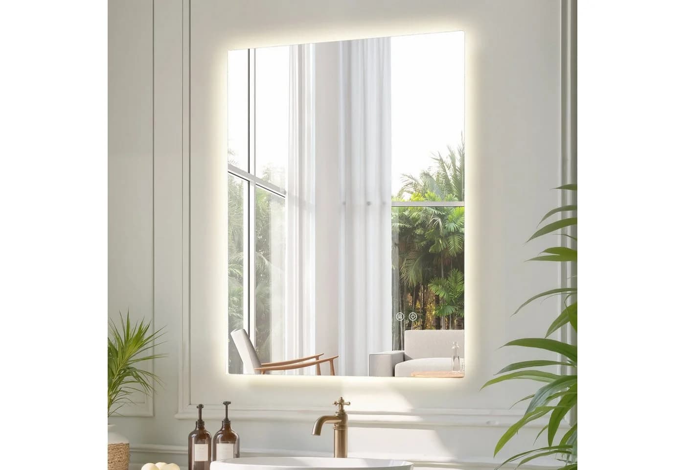 radelldar Badspiegel LED 80x60 cm Dimmbar Antibeschlag - Bild 3
