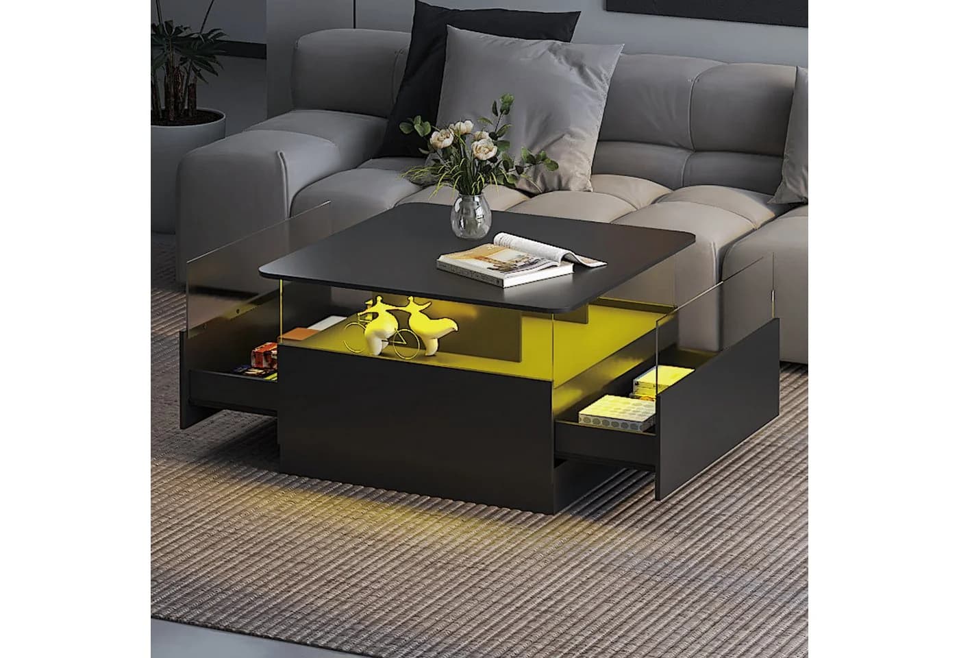 radelldar Couchtisch mit LED-Beleuchtung 78x78x48cm - Bild 2