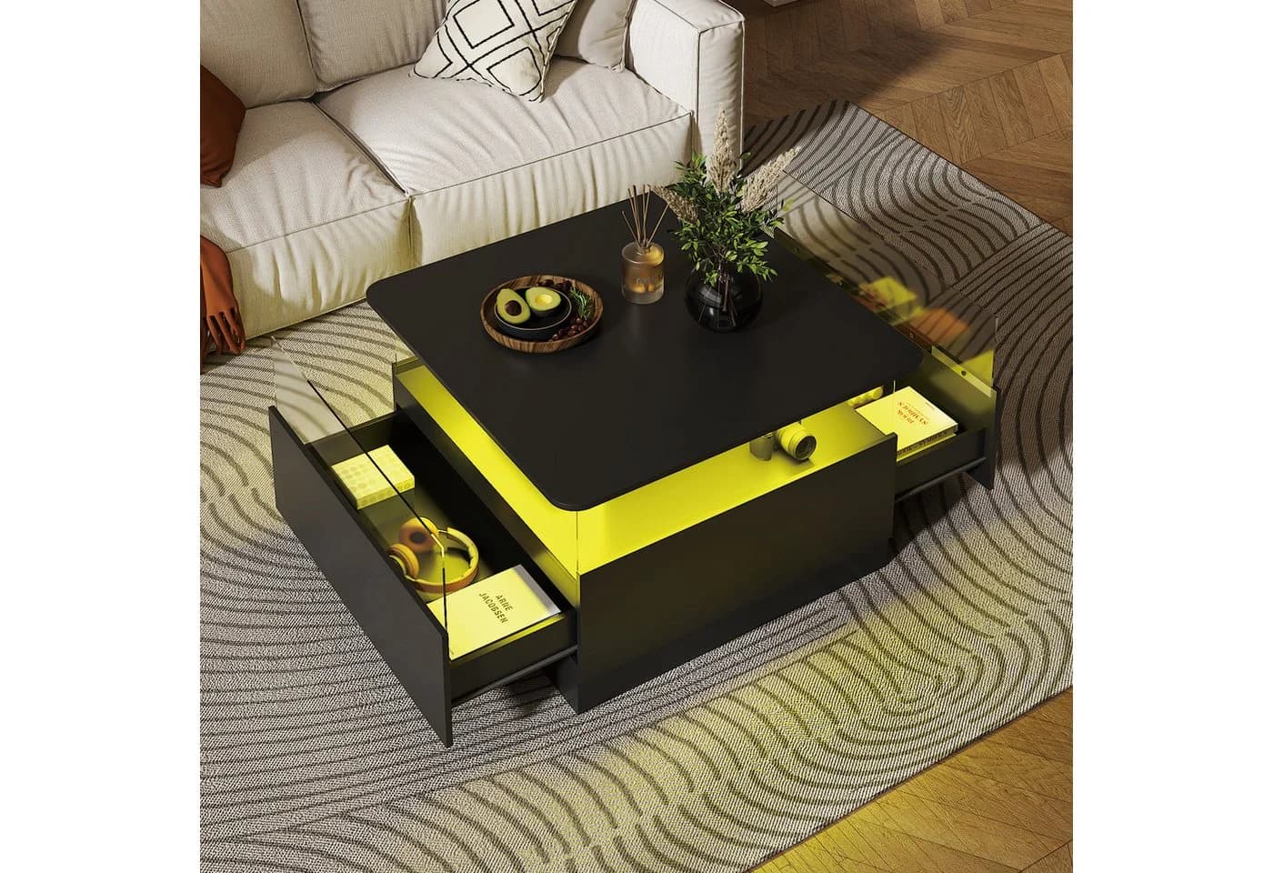 radelldar Couchtisch mit LED-Beleuchtung 78x78x48cm - Bild 4