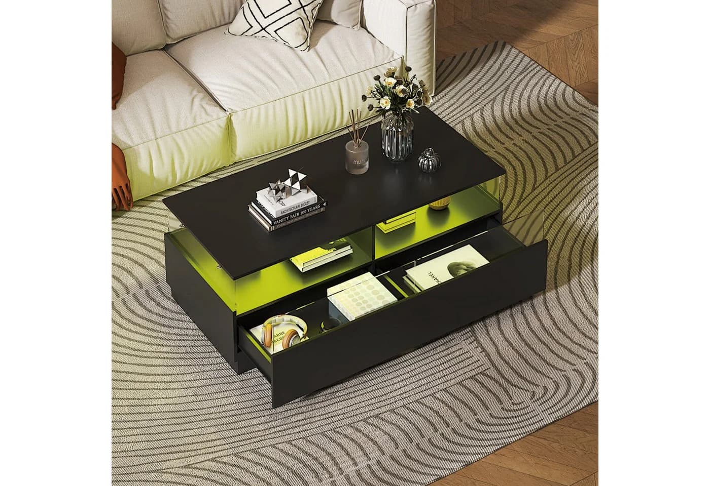 radelldar Couchtisch mit LED-Beleuchtung 108x50x40cm - Bild 4