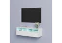 radelldar Lowboard mit LED-Beleuchtung, TV-Schrank, hängend 100 cm breit, griffloses TV-Board, 2 Schubladen mit Acryl Bild 3