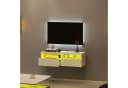 radelldar Lowboard mit LED-Beleuchtung, TV-Schrank, hängend 100 cm breit, griffloses TV-Board, 2 Schubladen mit Acryl Bild 4