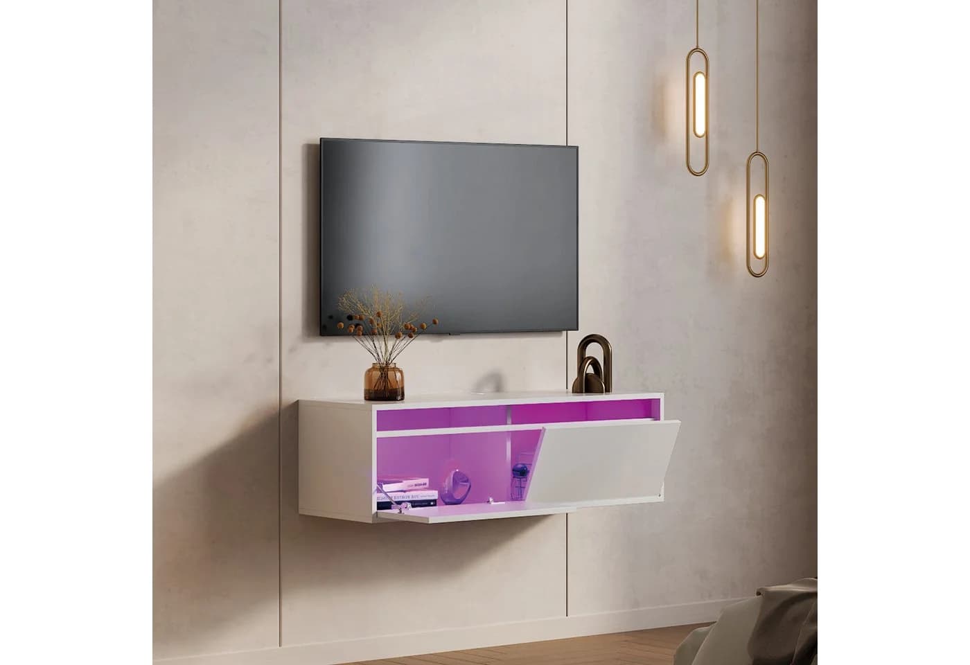 Radelldar LED TV-Lowboard Modernes TV-Board mit 2 Türen - Bild 3
