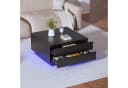 radelldar Couchtisch Wohnzimmertisch LED-Beleuchtung 78x78x40cm Bild 3