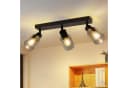 ZMH Deckenstrahler Schwarz Industrial E14 Glas Metall Schwenkbar Bild 2