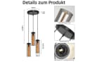 ZMH Pendelleuchte Schwarz Rauchgrau Eisen Glas Modern Bild 3