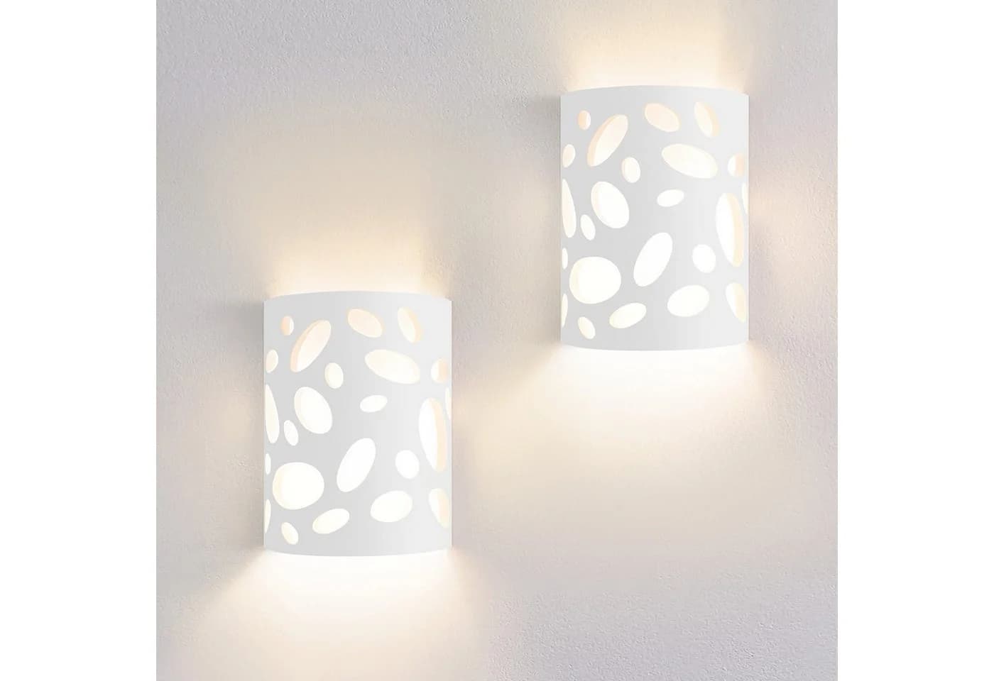 ZMH Wandleuchte Innen Modern Gipsleuchte E14 Weiß - Bild 2