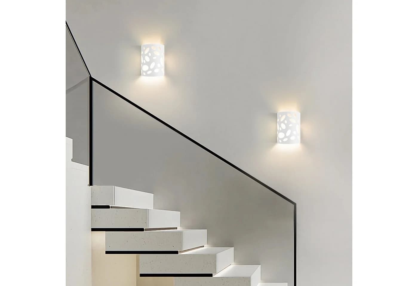 ZMH Wandleuchte Innen Modern Gipsleuchte E14 Weiß - Bild 5