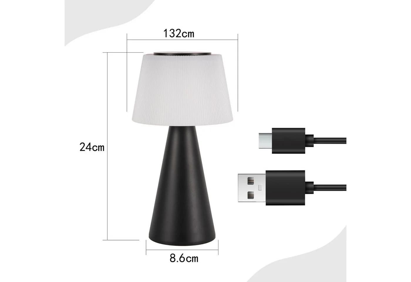 ZMH LED Tischleuchte Kabellos Dimmbar Schwarz 3000-6500K - Bild 3