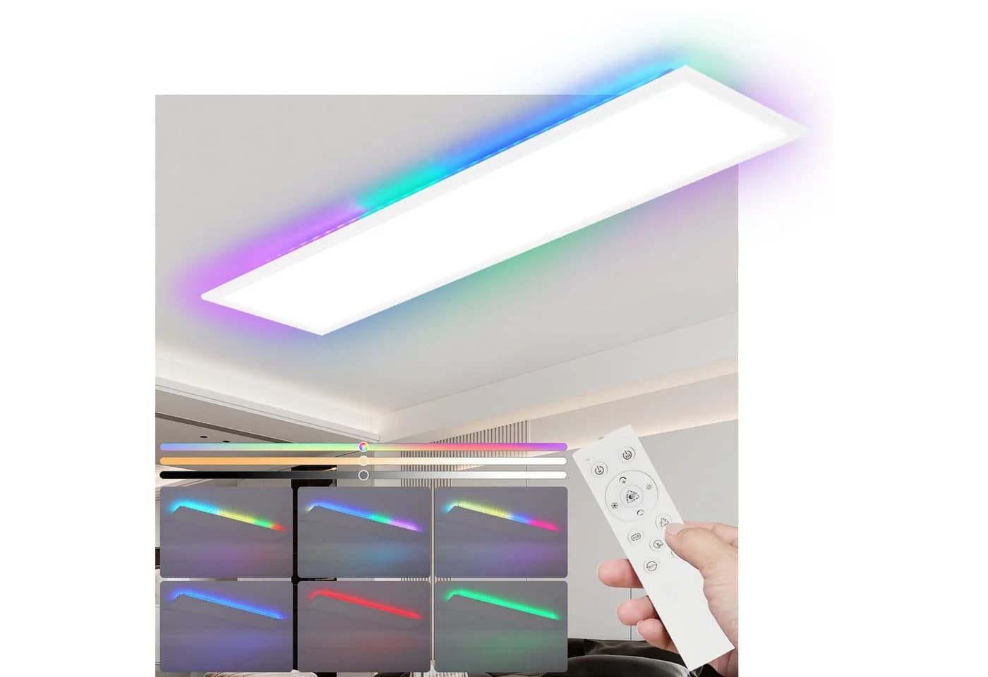ZMH LED Deckenleuchte Dimmbar RGB 100x25 Modern 24W - Bild 2