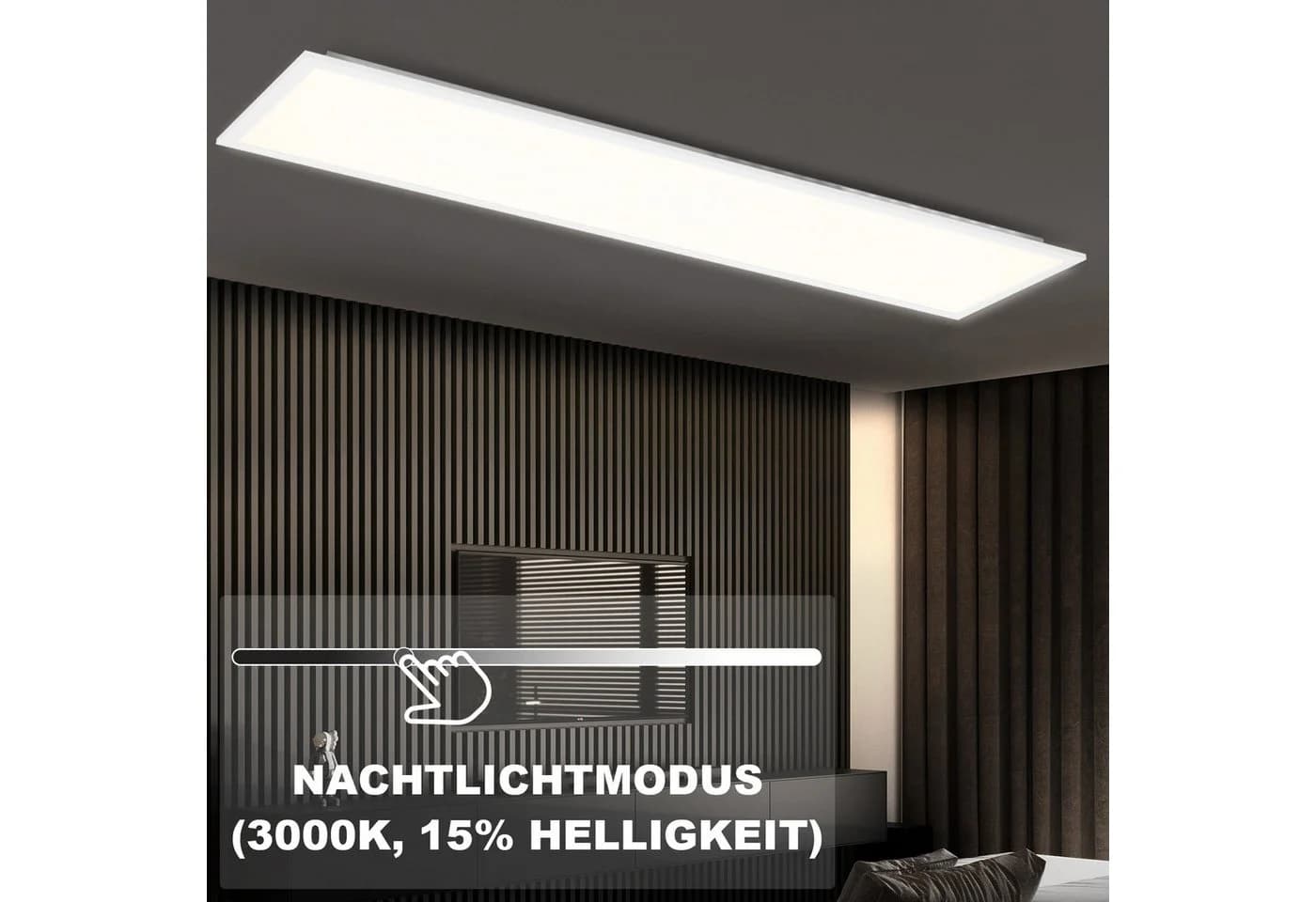 ZMH LED Deckenleuchte Dimmbar RGB 100x25 Modern 24W - Bild 3
