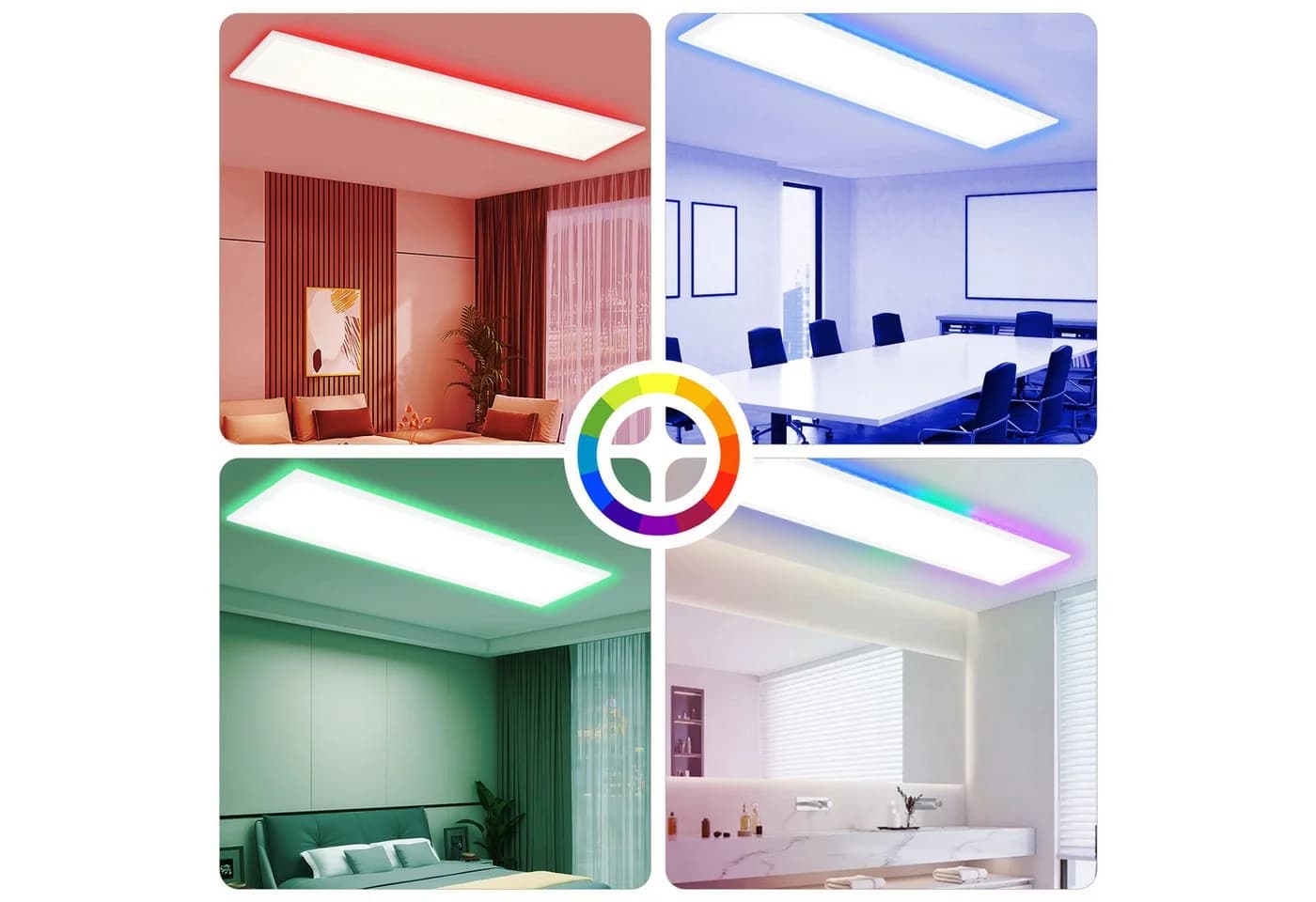 ZMH LED Deckenleuchte Dimmbar RGB Farbwechsel 120x30cm 36W
