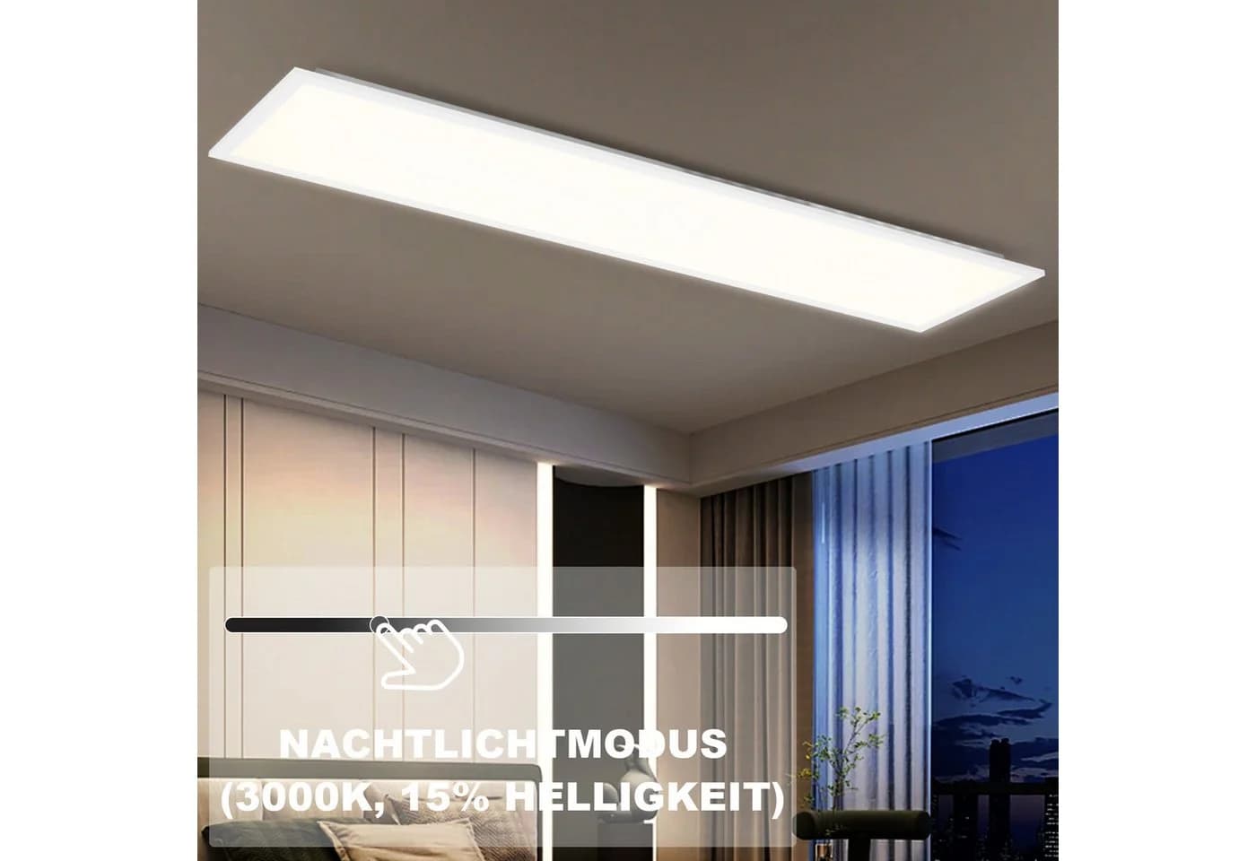 ZMH LED Deckenleuchte Dimmbar RGB Farbwechsel 120x30cm 36W - Bild 3