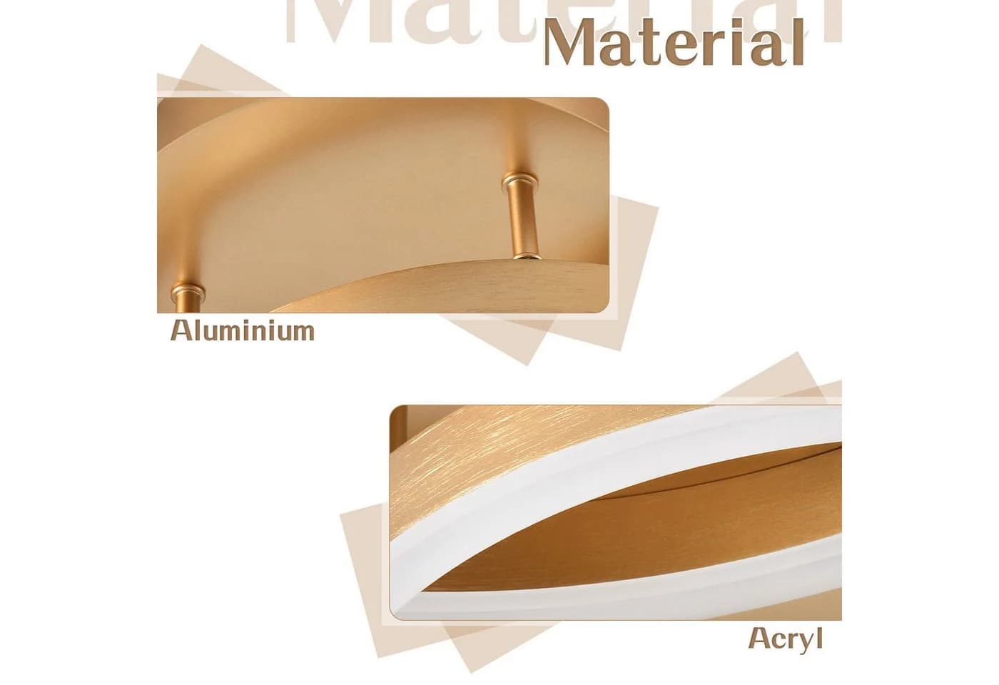 ZMH LED Deckenleuchte Modern Gold 2/3/4 Ring Design Dimmbar 3000-6500K 82cm Acryl 74W - Bild 4