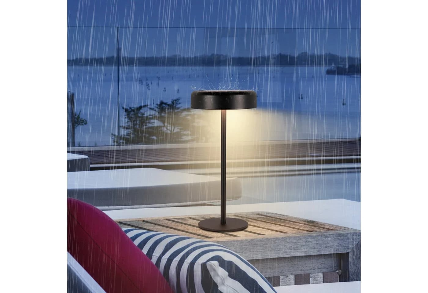 ZMH LED Tischleuchte Kabellos Solar Akku Nachttischlampe Touch Dimmbar 3000-6500K