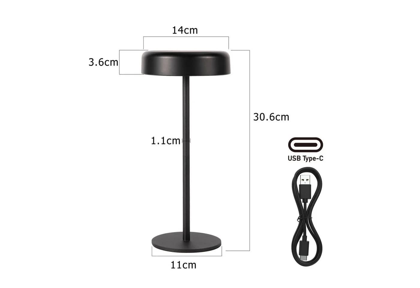 ZMH LED Tischleuchte Kabellos Solar Akku Nachttischlampe Touch Dimmbar 3000-6500K - Bild 3