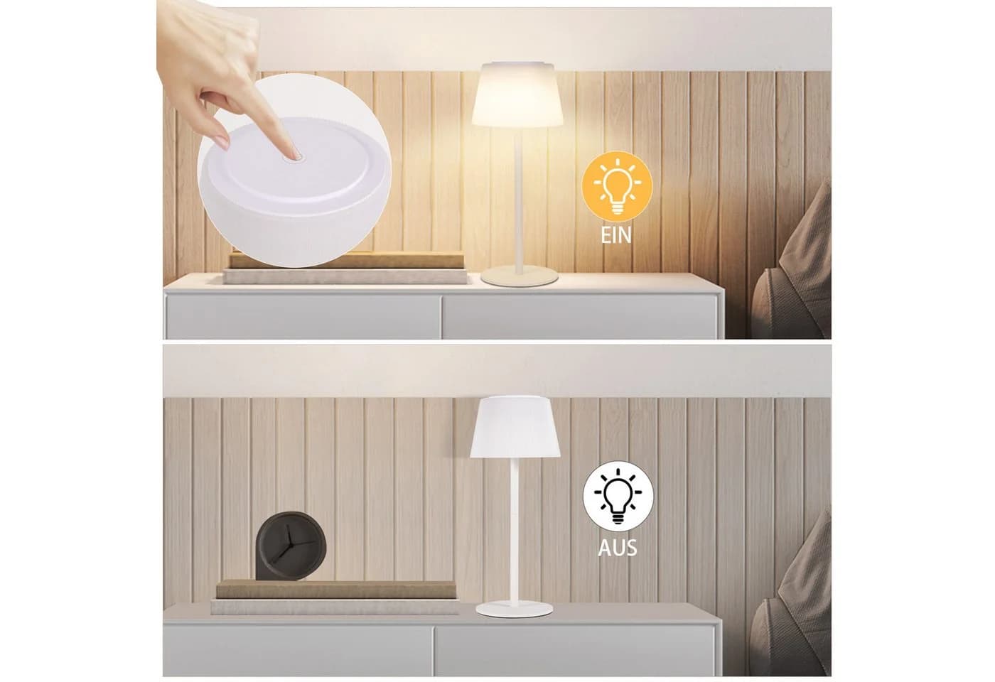 ZMH LED Tischleuchte Touch Dimmbar 3600mAh Batterie 3000-5000K - Bild 5