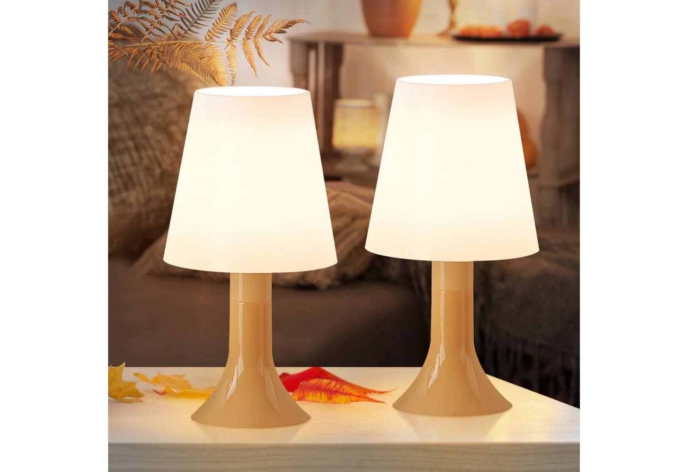 ZMH Tischleuchte mit Kabel - E14 Tischlampe 2er Set - Bild 2