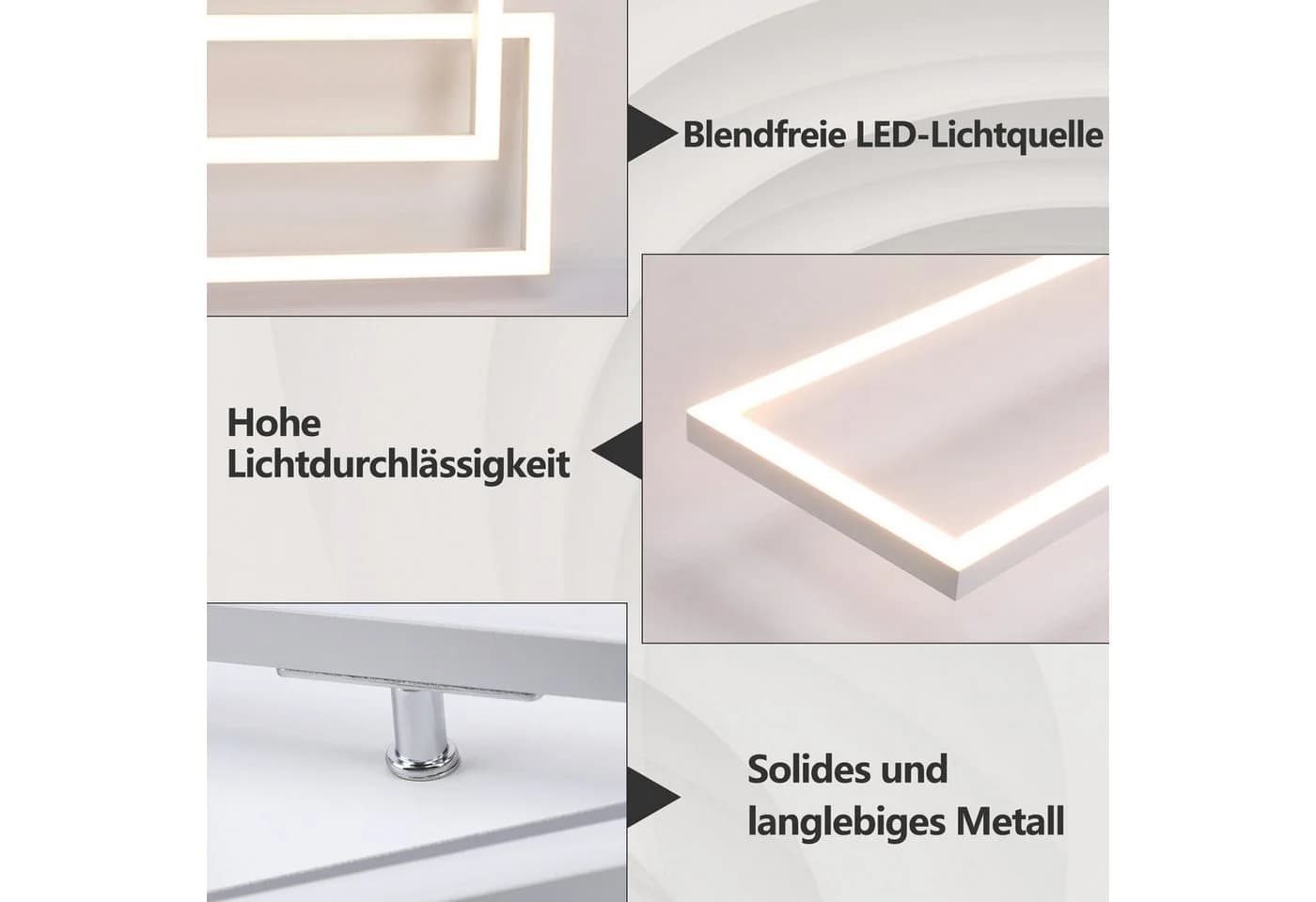 ZMH LED Deckenleuchte Wohnzimmer Dimmbar 36/48W Modern Deckenlampe mit Fernbedienung - Bild 4