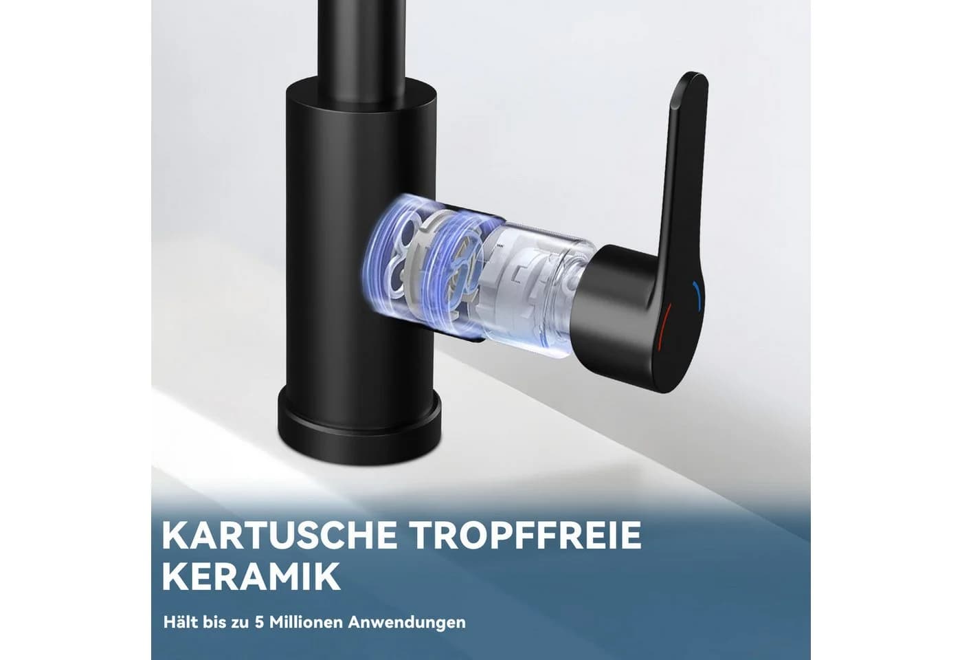 ZMH Küchenarmatur Ausziehbar 360° Drehbar Edelstahl 2 Strahlarten - Bild 4