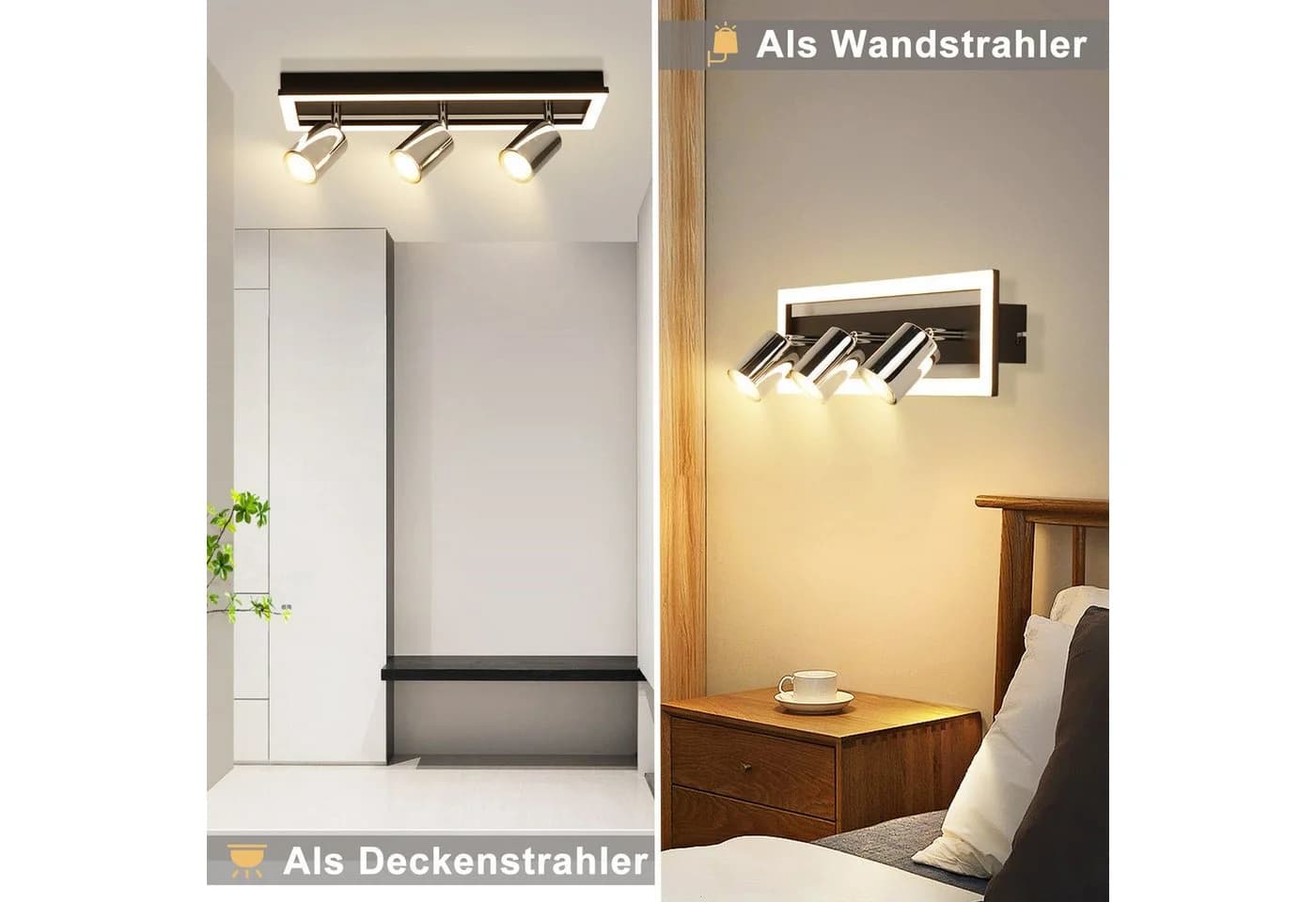 ZMH Deckenstrahler Schwarz Silber Modern GU10 Schwenkbar - Bild 4
