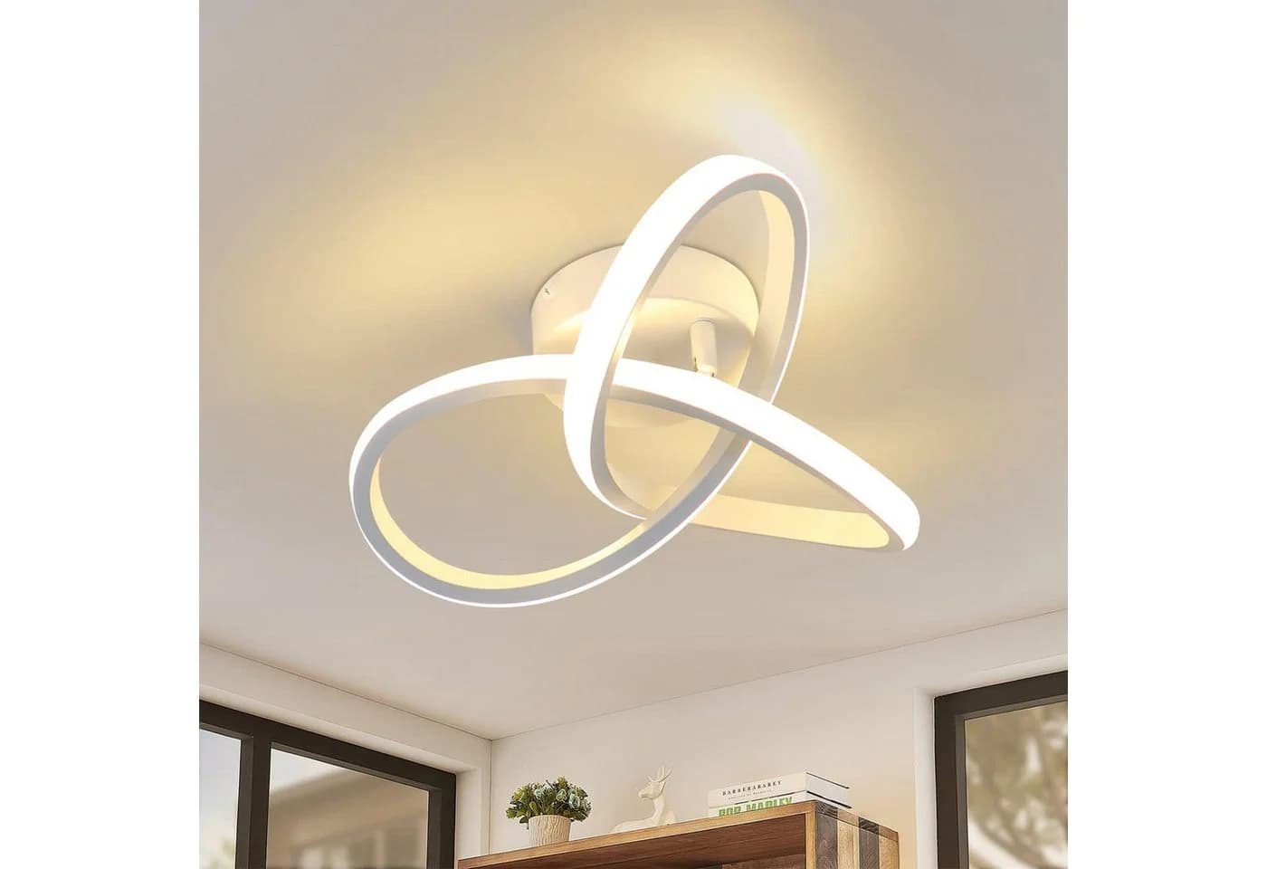 ZMH LED Deckenleuchte 3 Blatten 20W Warmweiß 25cm - Bild 2
