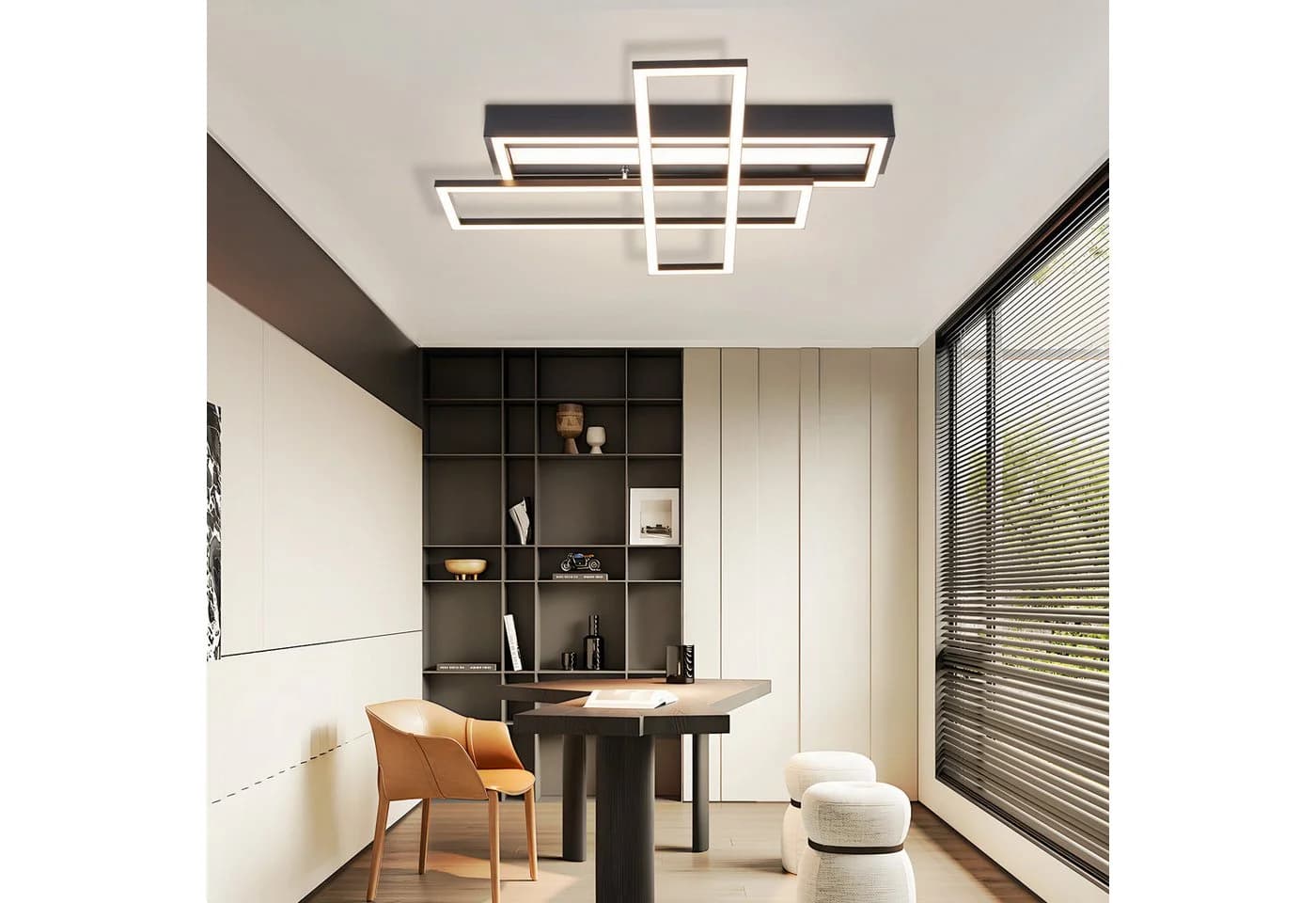 ZMH LED Deckenleuchte Schwarz Dimmbar Modern Design Fernbedienung - Bild 5