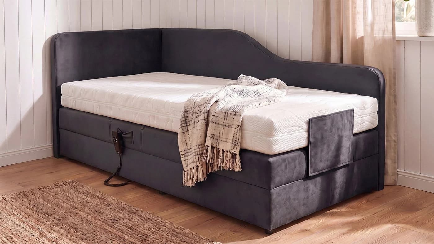 PAARA Boxspringbett Alexandria elektrisch verstellbar mit Motor und Topper