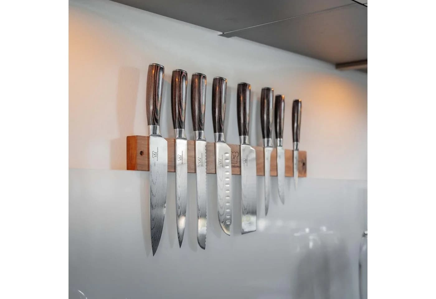 Küchenkompane Magnet-Messerblock aus massivem Akazienholz - Bild 4