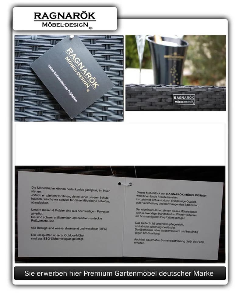 Ragnarök Möbel-Design Garten-Essgruppe Heimdall Polyrattan Alu - Bild 3