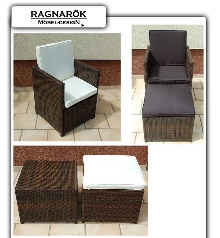 Ragnarök Möbel-Design Garten-Essgruppe Heimdall 10-tlg. Braun/Alu