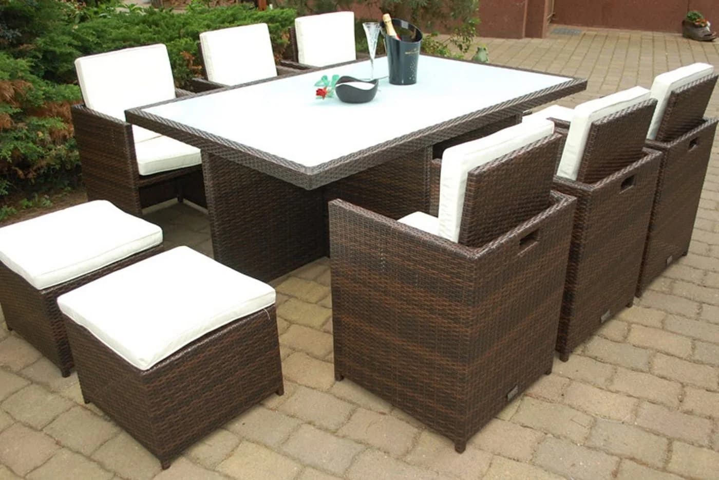 Ragnarök Möbel-Design Garten-Essgruppe Heimdall 10-tlg. Braun/Alu - Bild 2