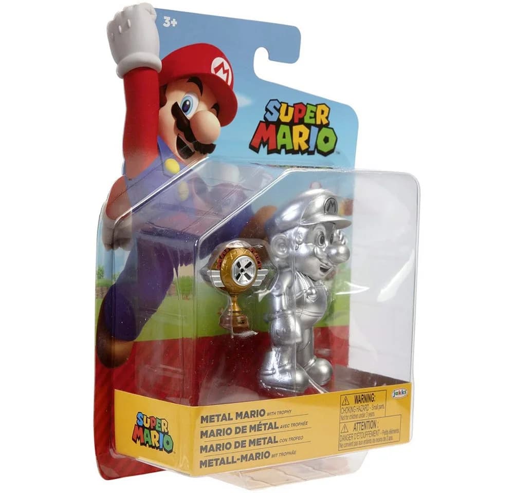 Super Mario Actionfigur Metal Mario mit Trophäe 10 cm - Bild 2