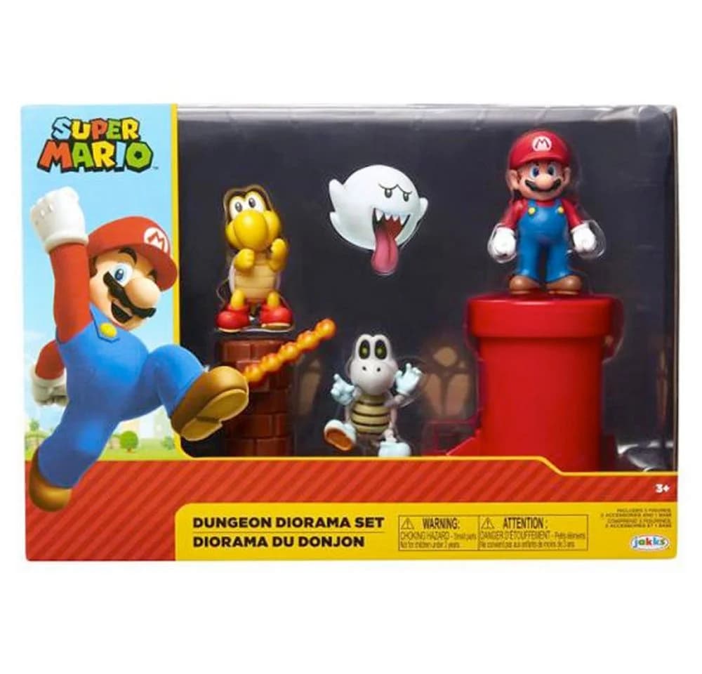 Super Mario Actionfigur Nintendo Super Mario 5er Figuren Set Dungeon Diorama - Bild 2