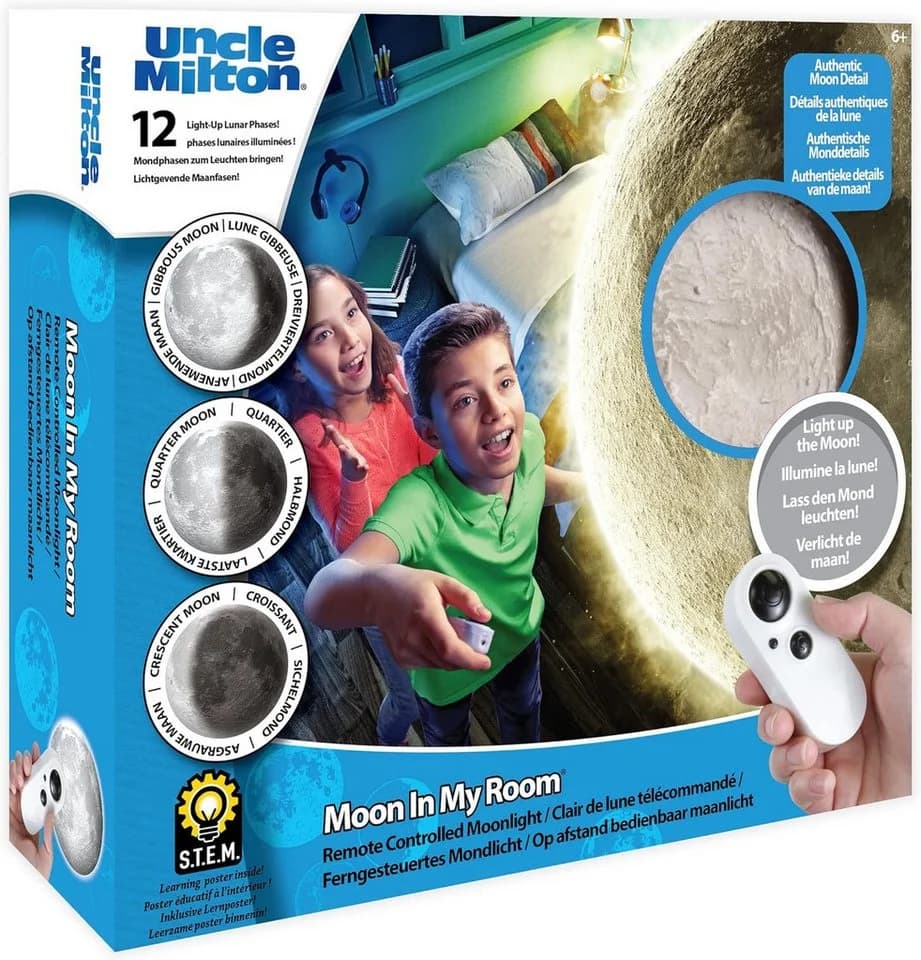 Uncle Milton LED Nachtlicht Moon in my room mit 12 einstellbaren Mondphasen Grau - Bild 3
